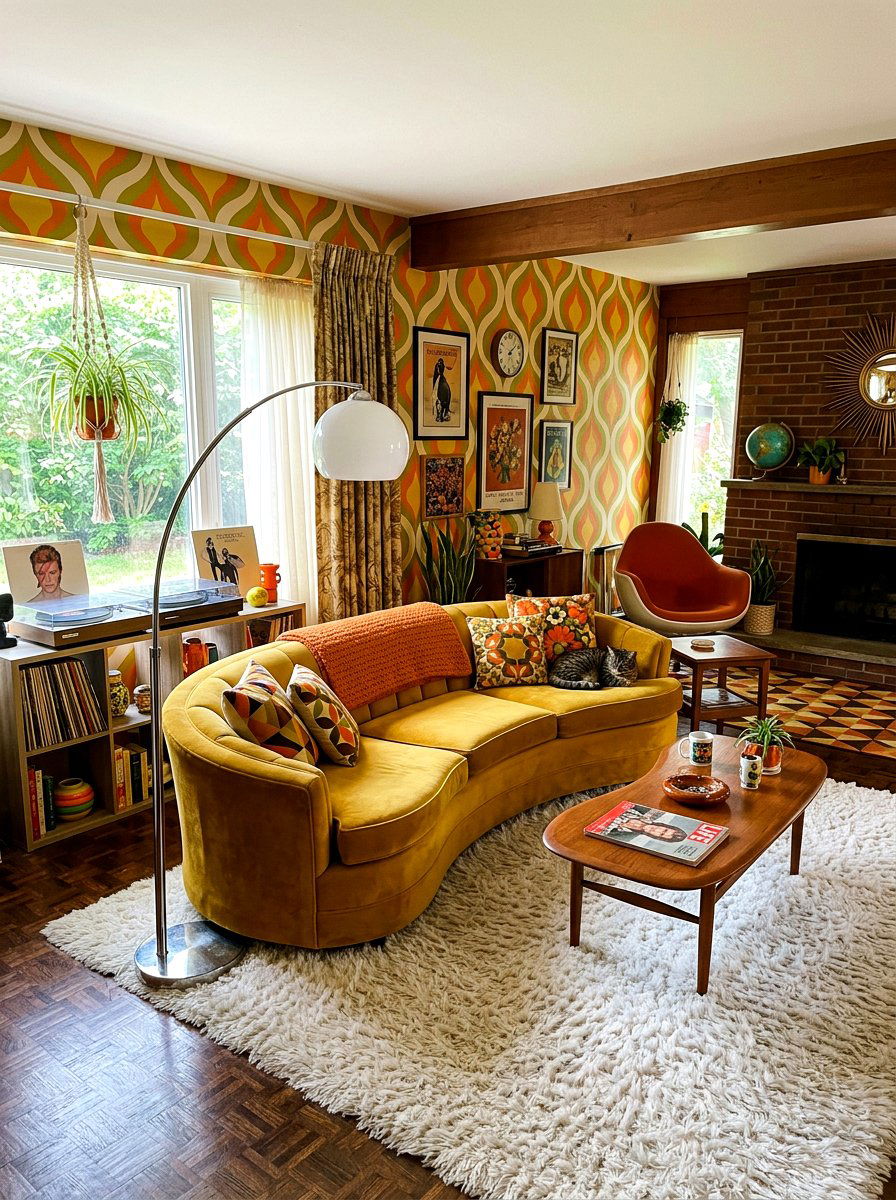 Retro Groovy Waves Wallpaper - 30 renter friendly wallpaper ideas aesthetic