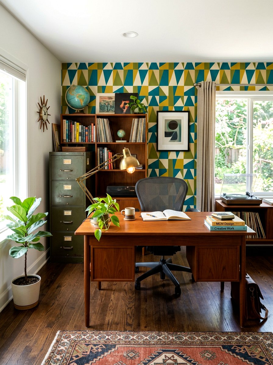 Retro Home Office - 30 eclectic home decor ideas