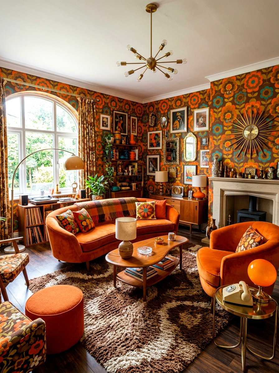 Retro Maximalist Living Room - 30 playful maximalist decor ideas
