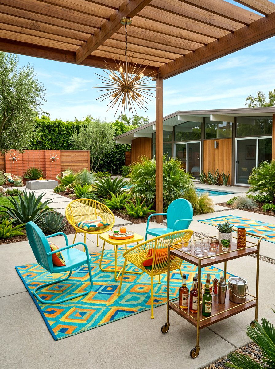 Retro Mid Century Backyard - 30 alfresco birthday party ideas