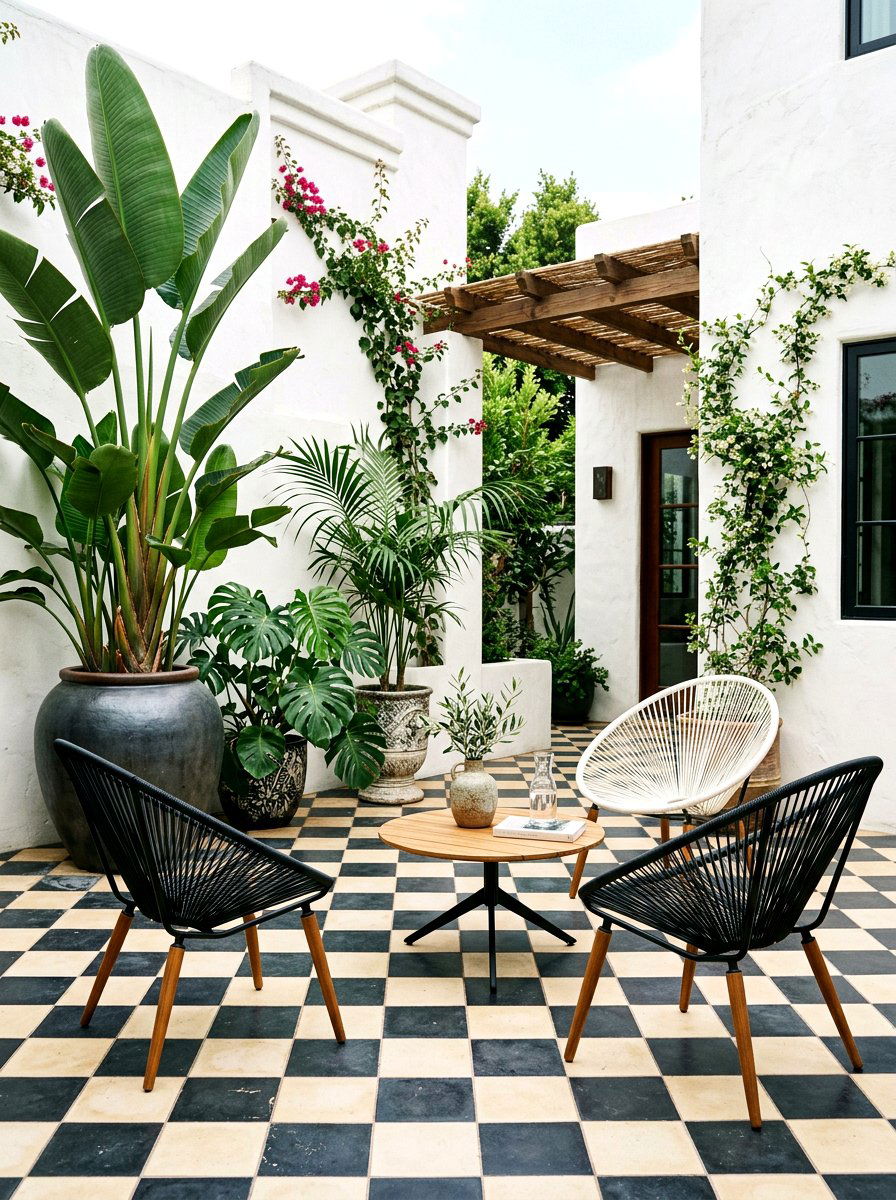 Retro Mid Century Outdoor Chair - 30 courtyard patio furniture ideas