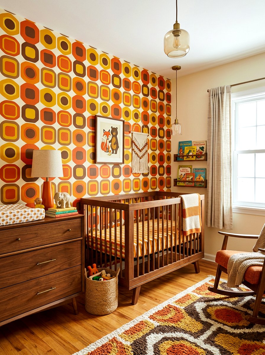 Retro Nursery Wall - 30 vintage baby room ideas