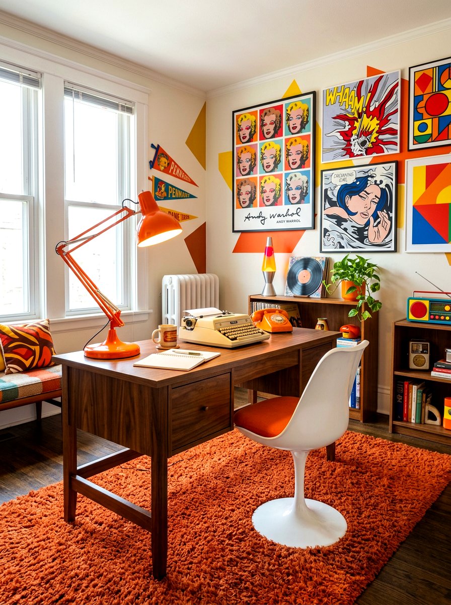 Retro Orange Desk Lamp - 30 desk lamp styling ideas