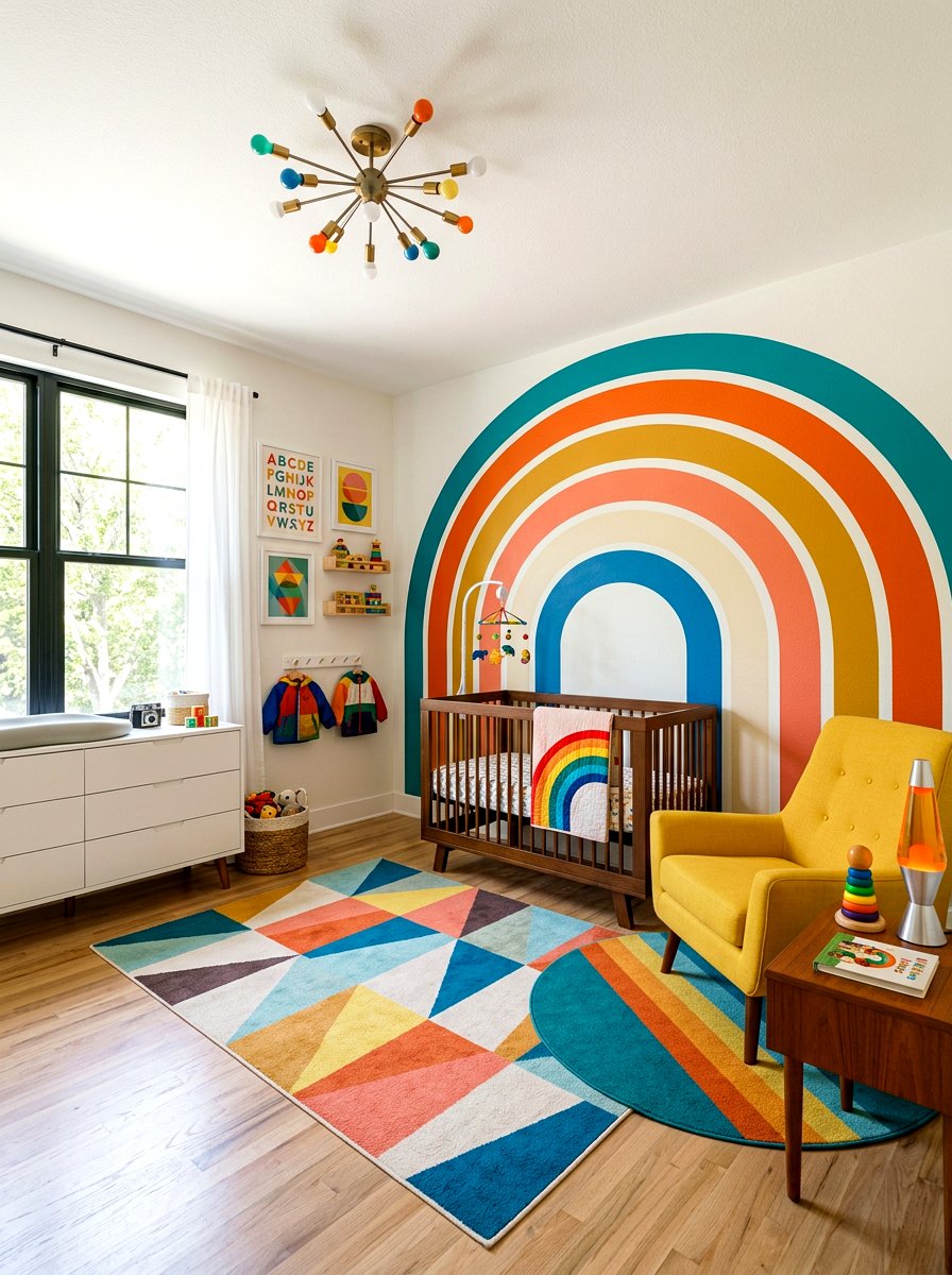 Retro Rainbow Nursery - 30 rainbow nursery ideas
