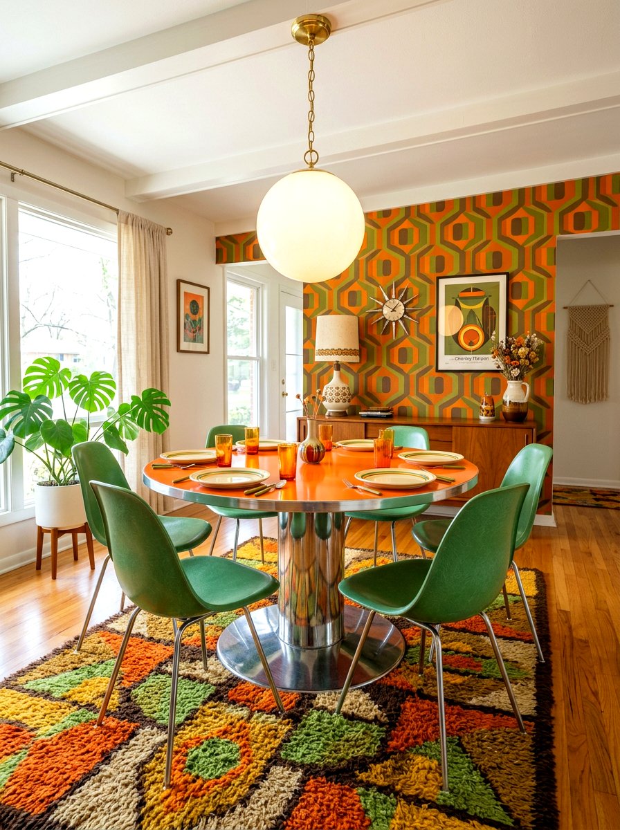 Retro Round Dining Room - 30 round dining room ideas