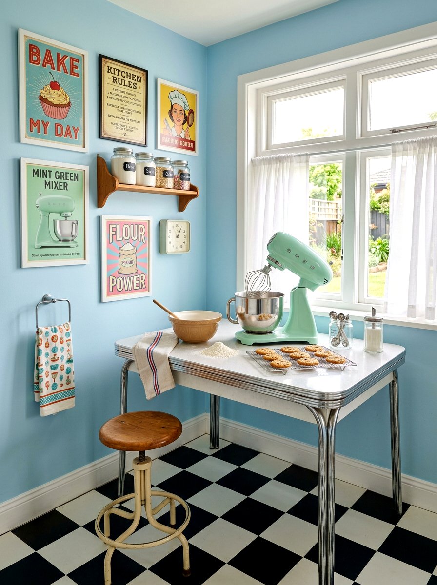Retro Style Baking Corner - 30 baking station ideas