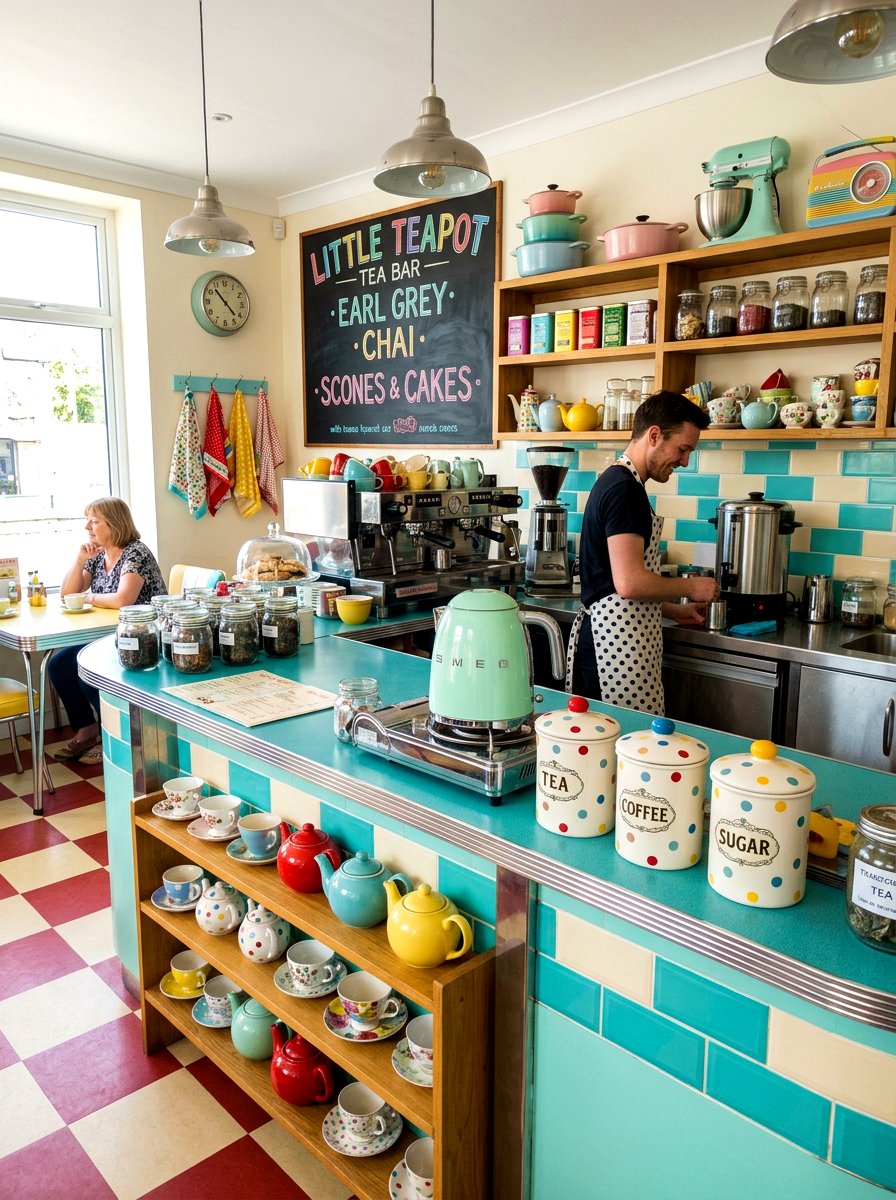 Retro Tea Bar - 30 tea station ideas