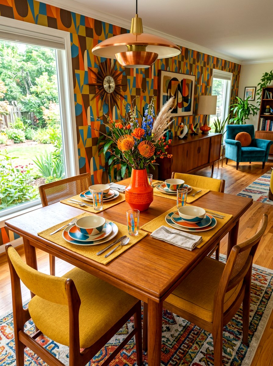 Retro Teak Table - 30 collected tablescape ideas