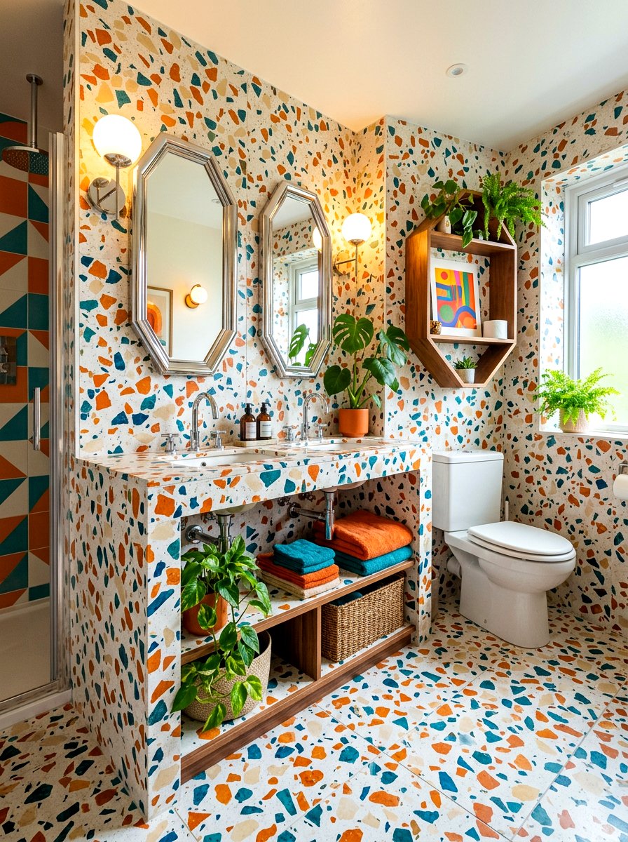 Retro Terrazzo Inspiration - 30 terrazzo bathroom ideas