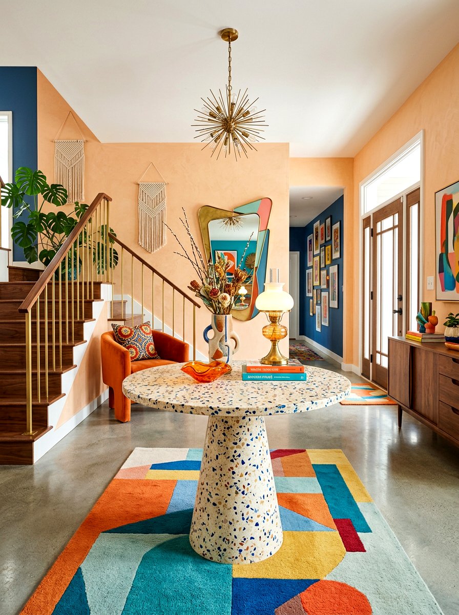 Retro Terrazzo Pedestal Table - 30 pedestal entry table ideas