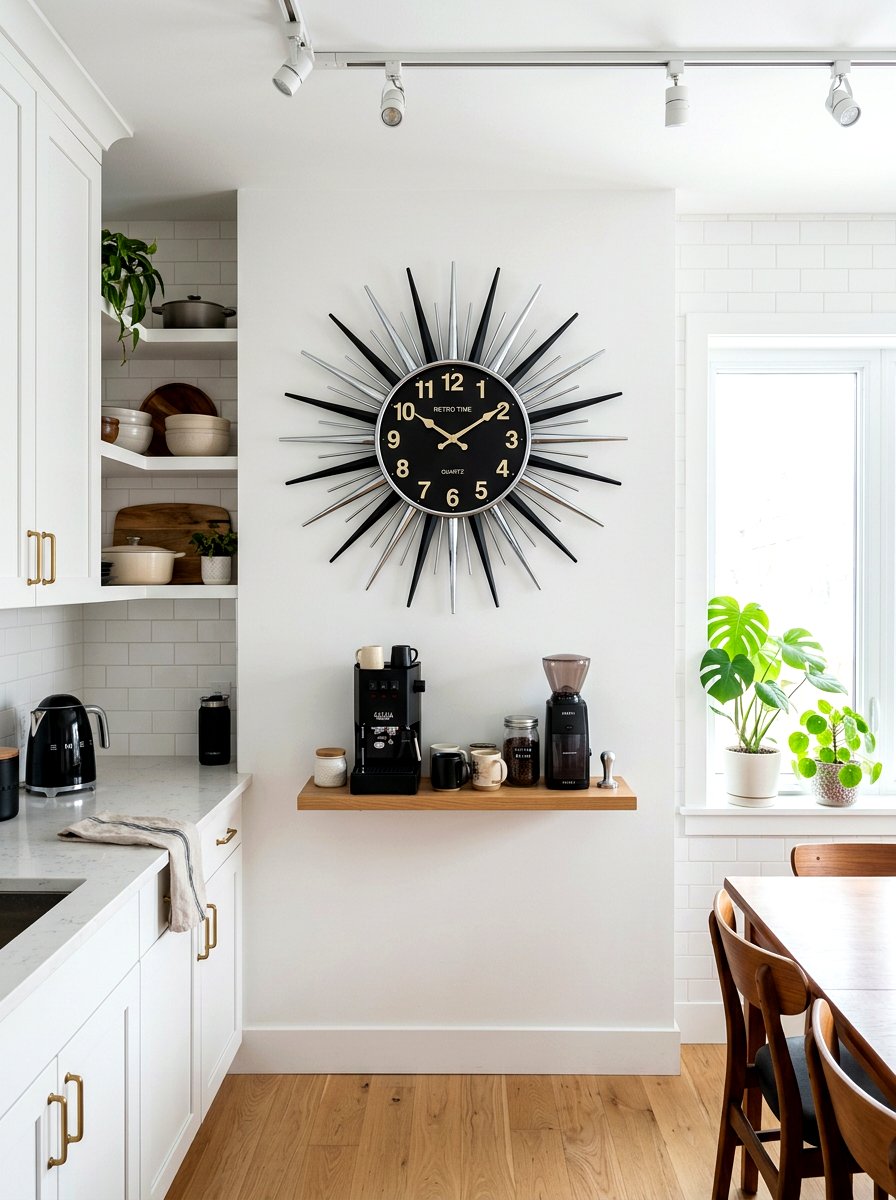 Retro Wall Clock - 30 retro kitchen ideas