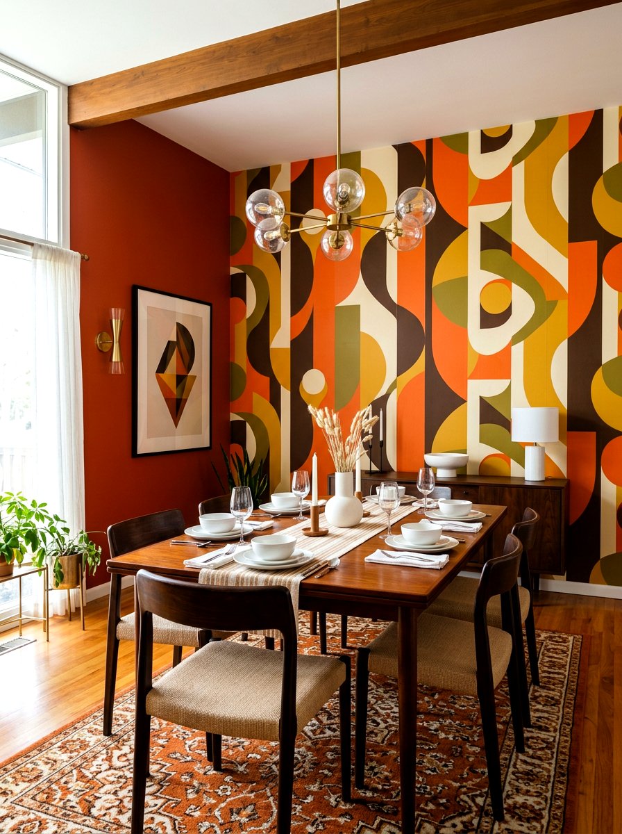 Retro Wallpaper Dining Room - 30 retro dining room ideas