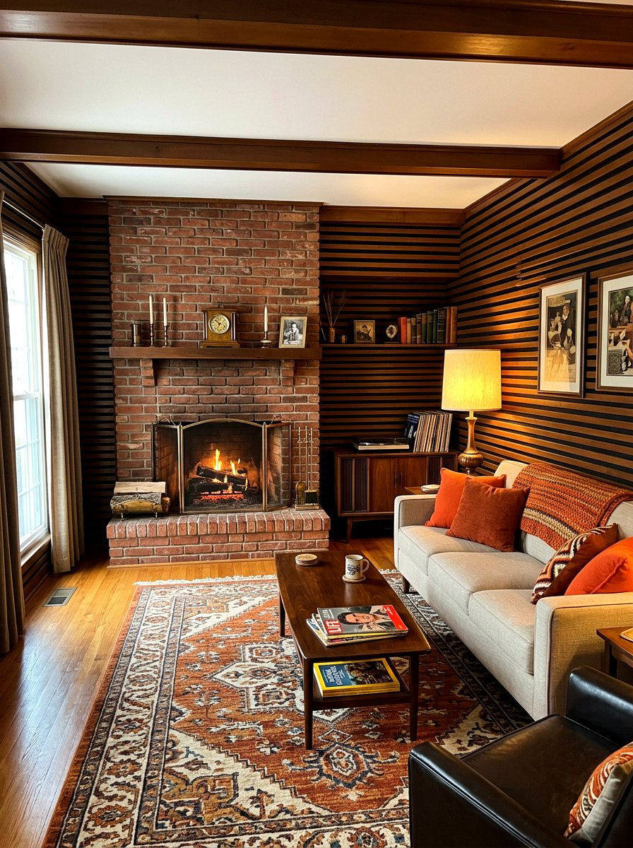 Retro Wood Paneled Den - 30 retro home decor ideas