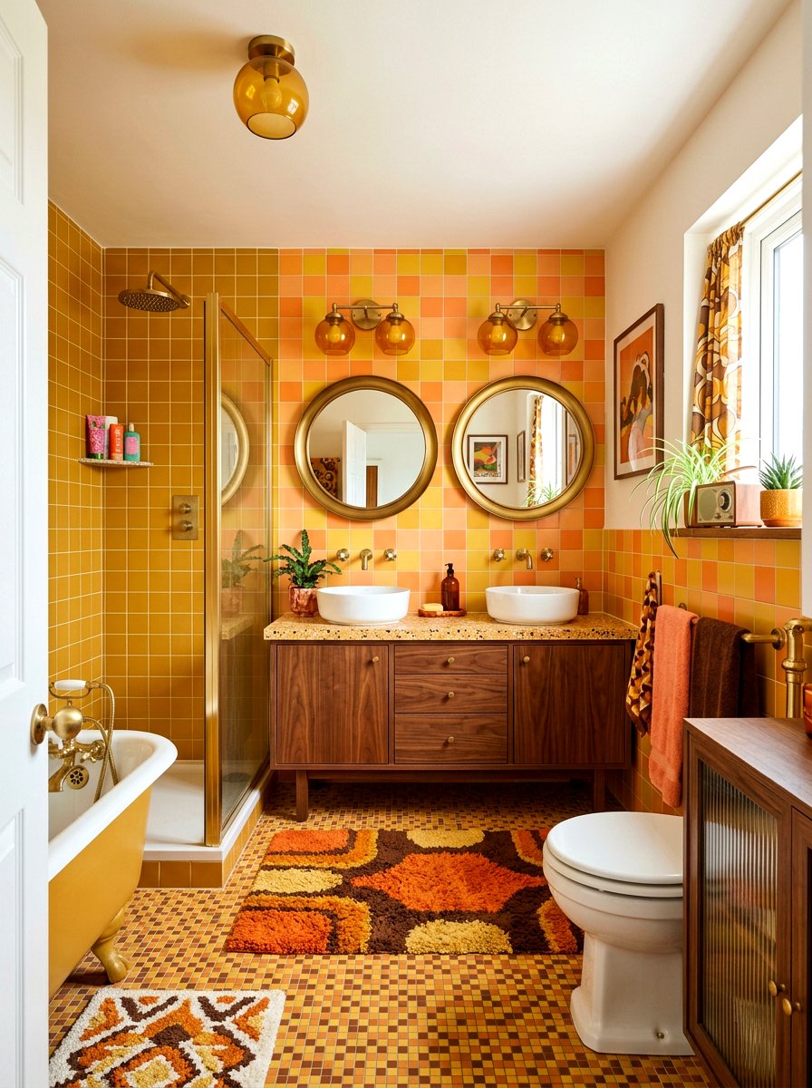 Retro apricot bathroom - 30 apricot bathroom ideas