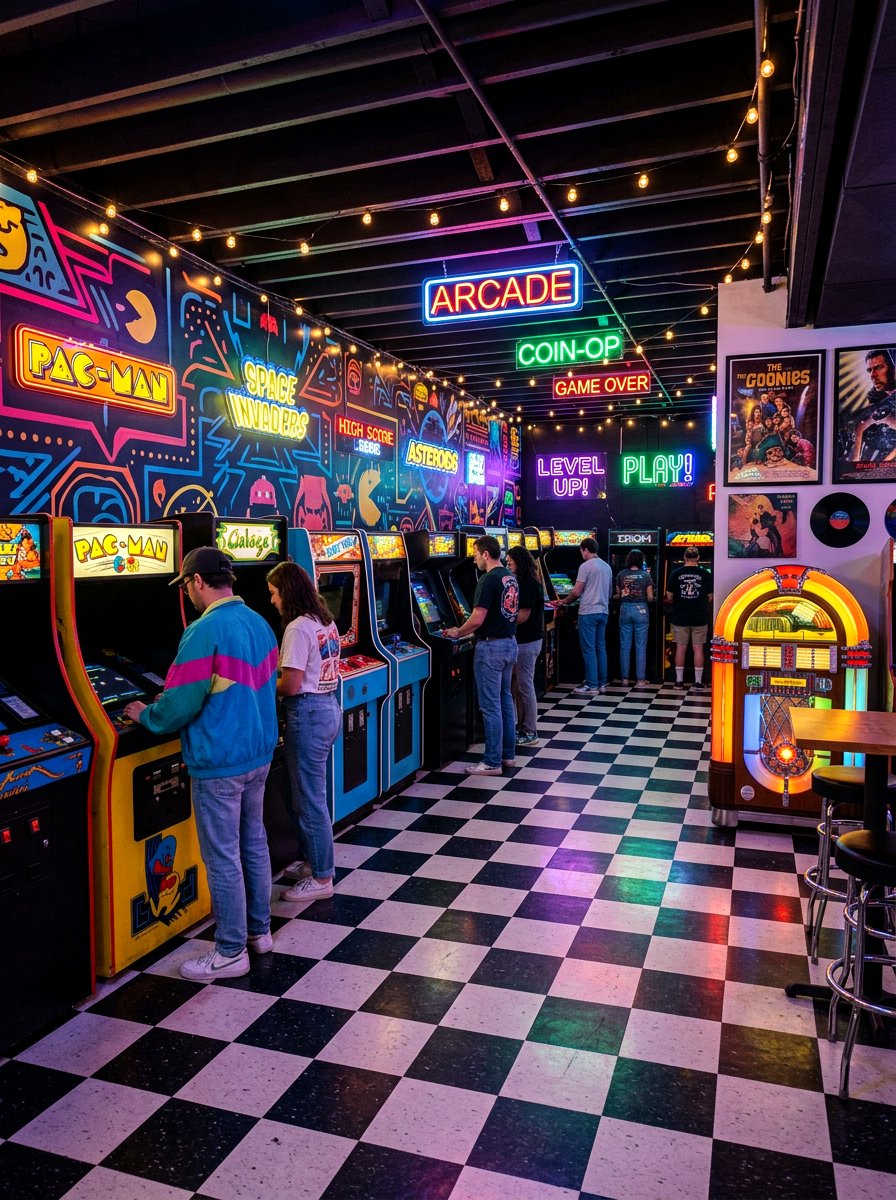 Retro arcade setup - 30 basement game room ideas