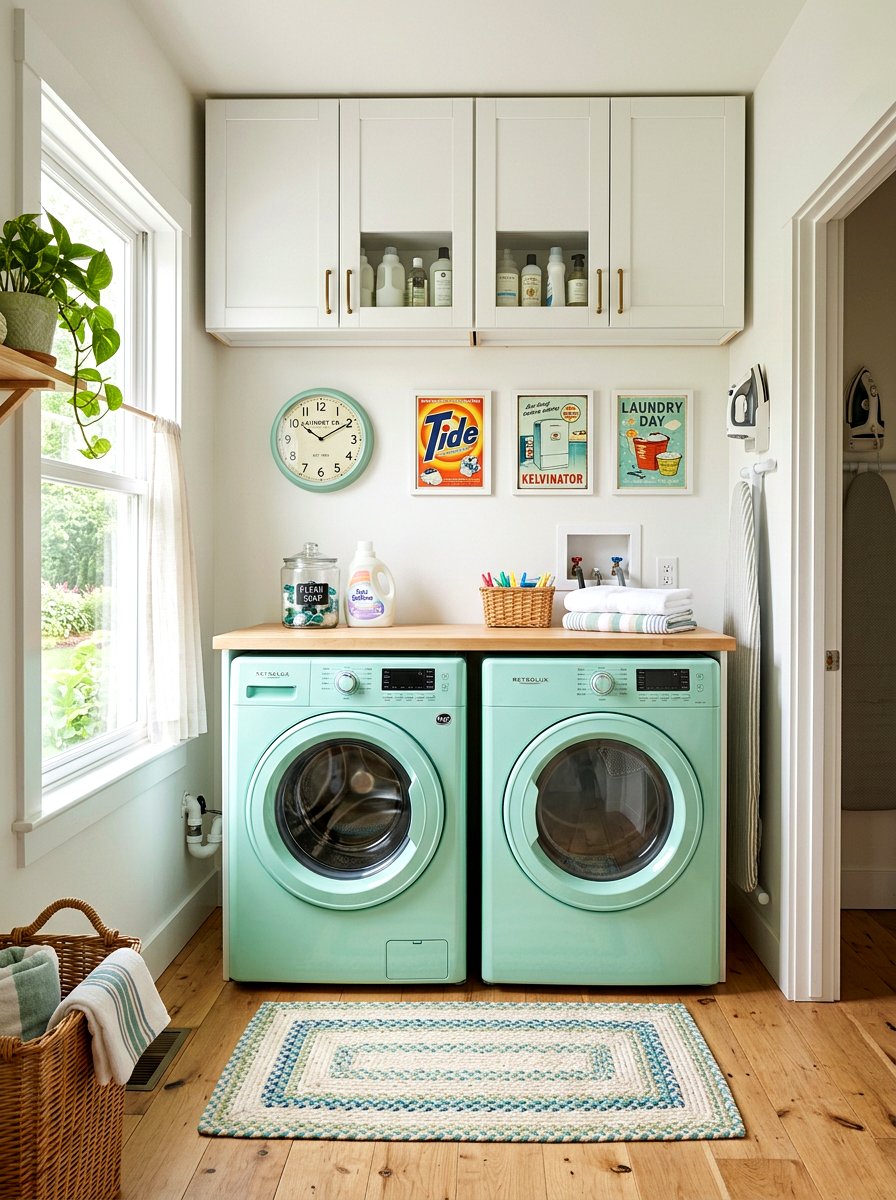 Retro machine laundry room - 30 vintage laundry room ideas