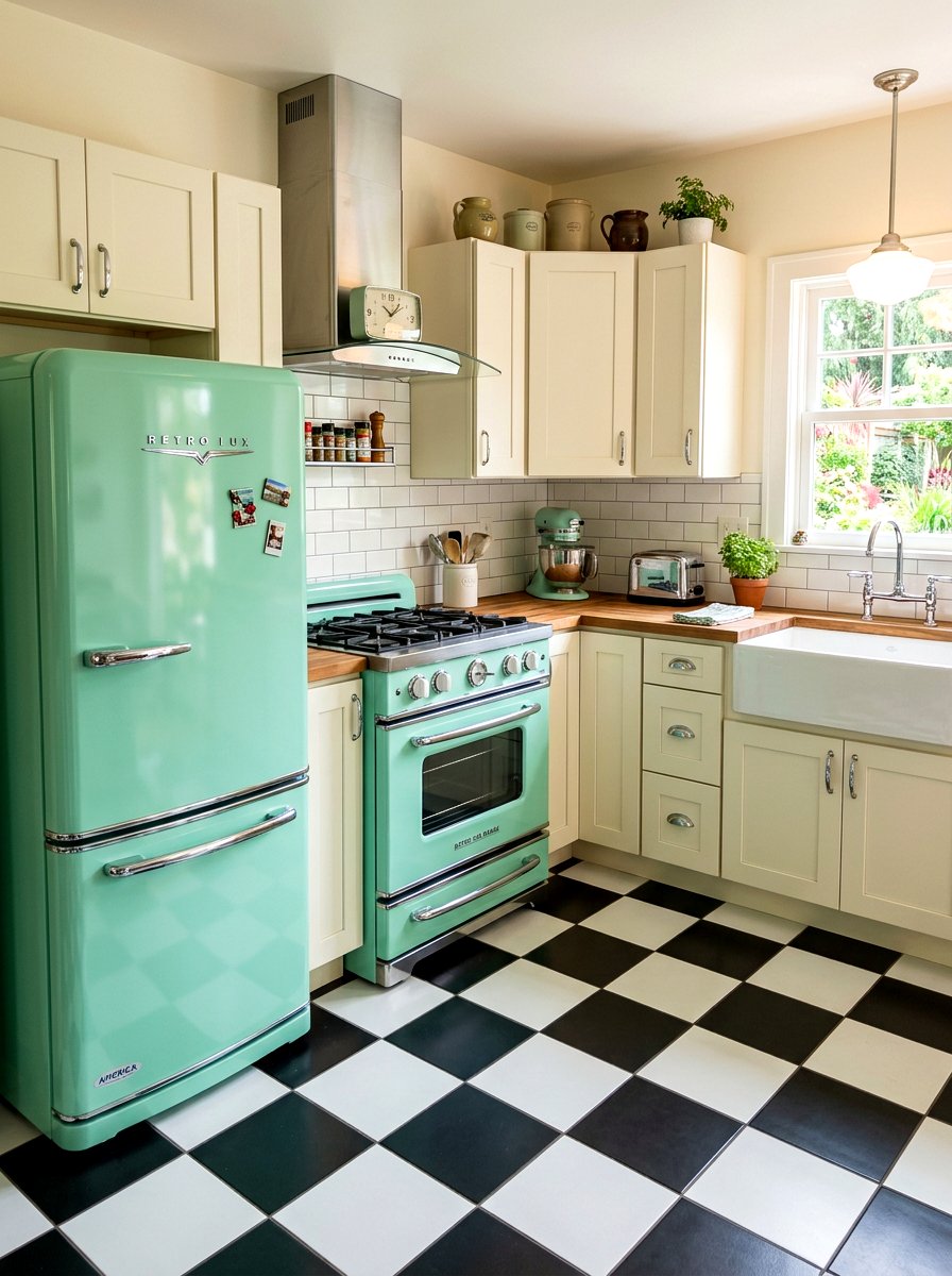 Retro mint kitchen appliances - 30 mint kitchen ideas