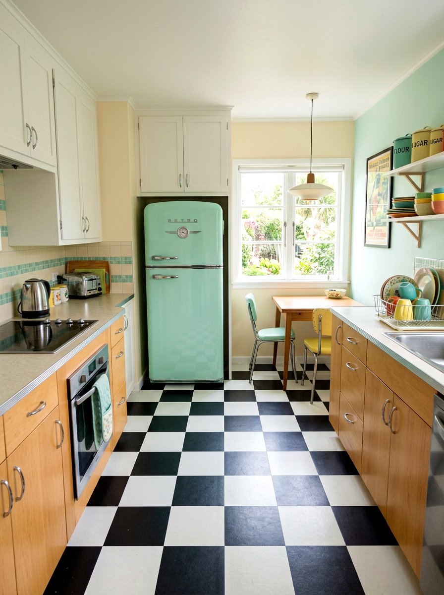 Retro style fridge - 30 grandma core kitchen ideas