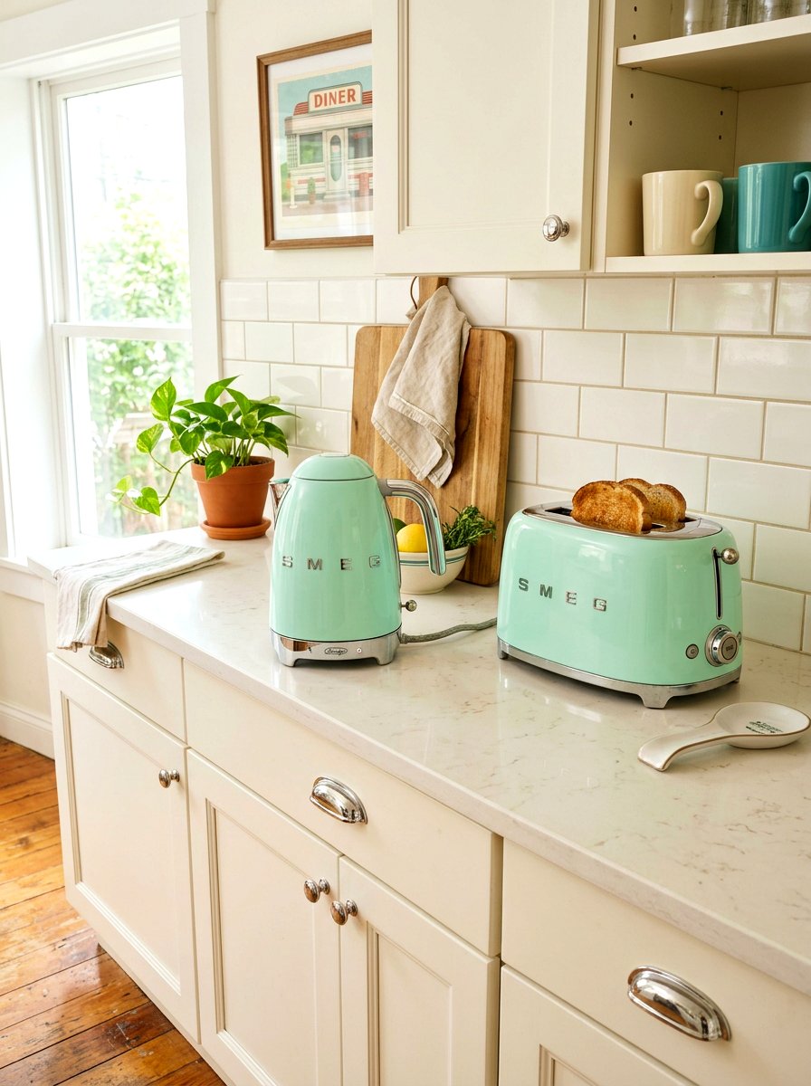 Retro toaster set - 30 TikTok kitchen decor ideas