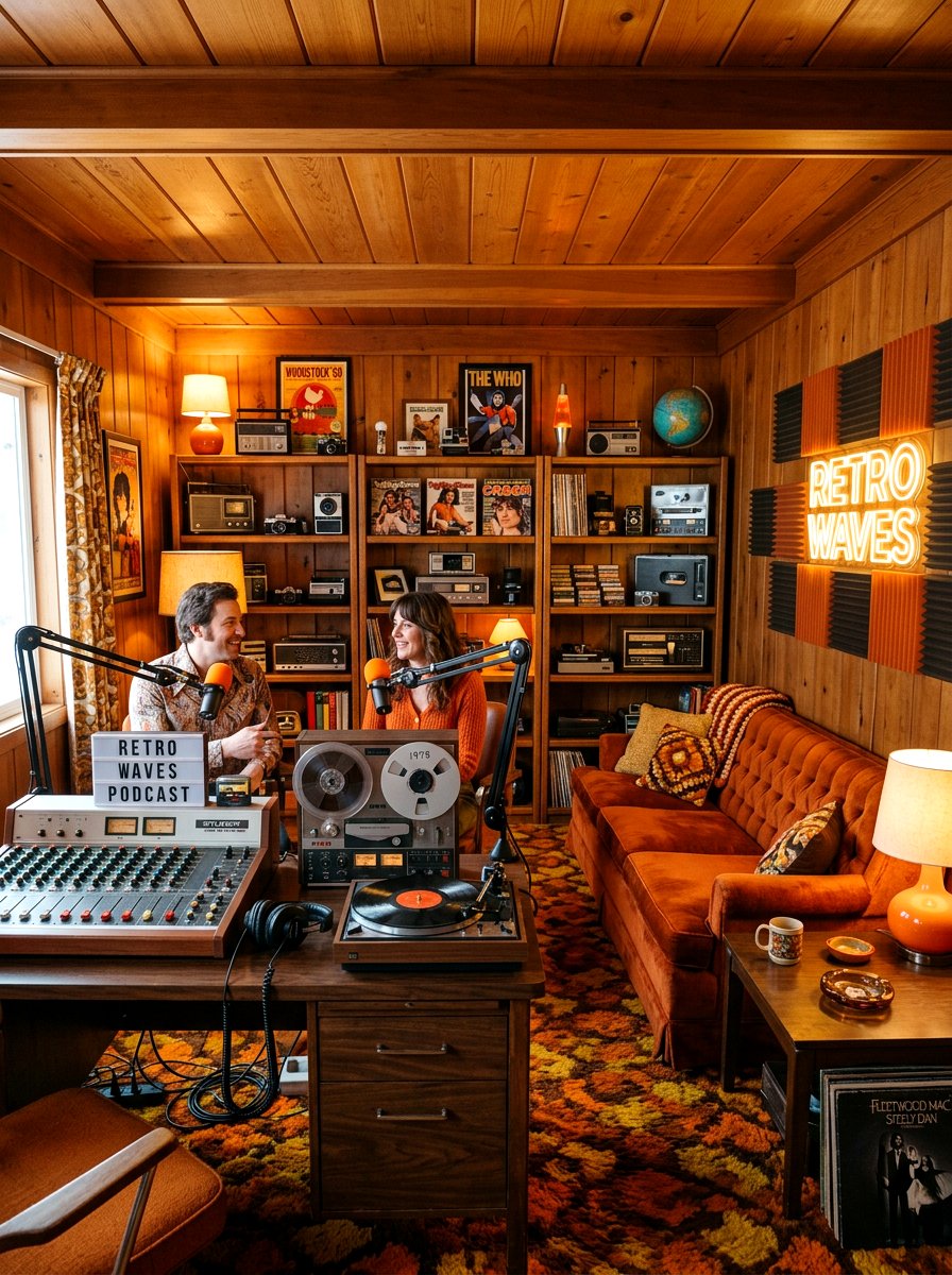 Retro vintage podcast room - 30 podcast room ideas