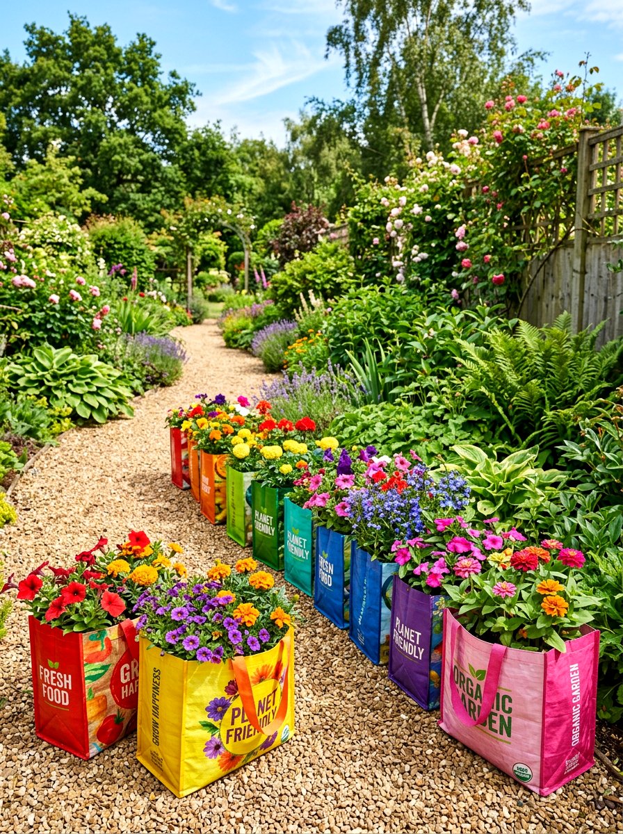 Reusable Bag Garden - 30 budget container garden ideas