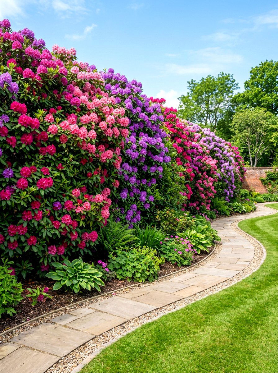 Rhododendron Border - 30 woodland garden ideas