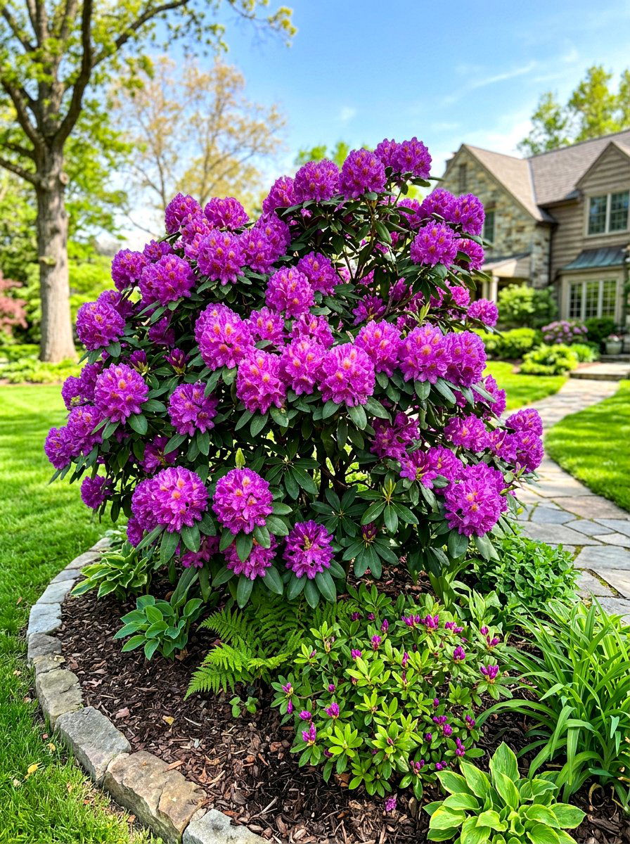 Rhododendron Evergreen Shrub - 30 evergreen landscaping ideas