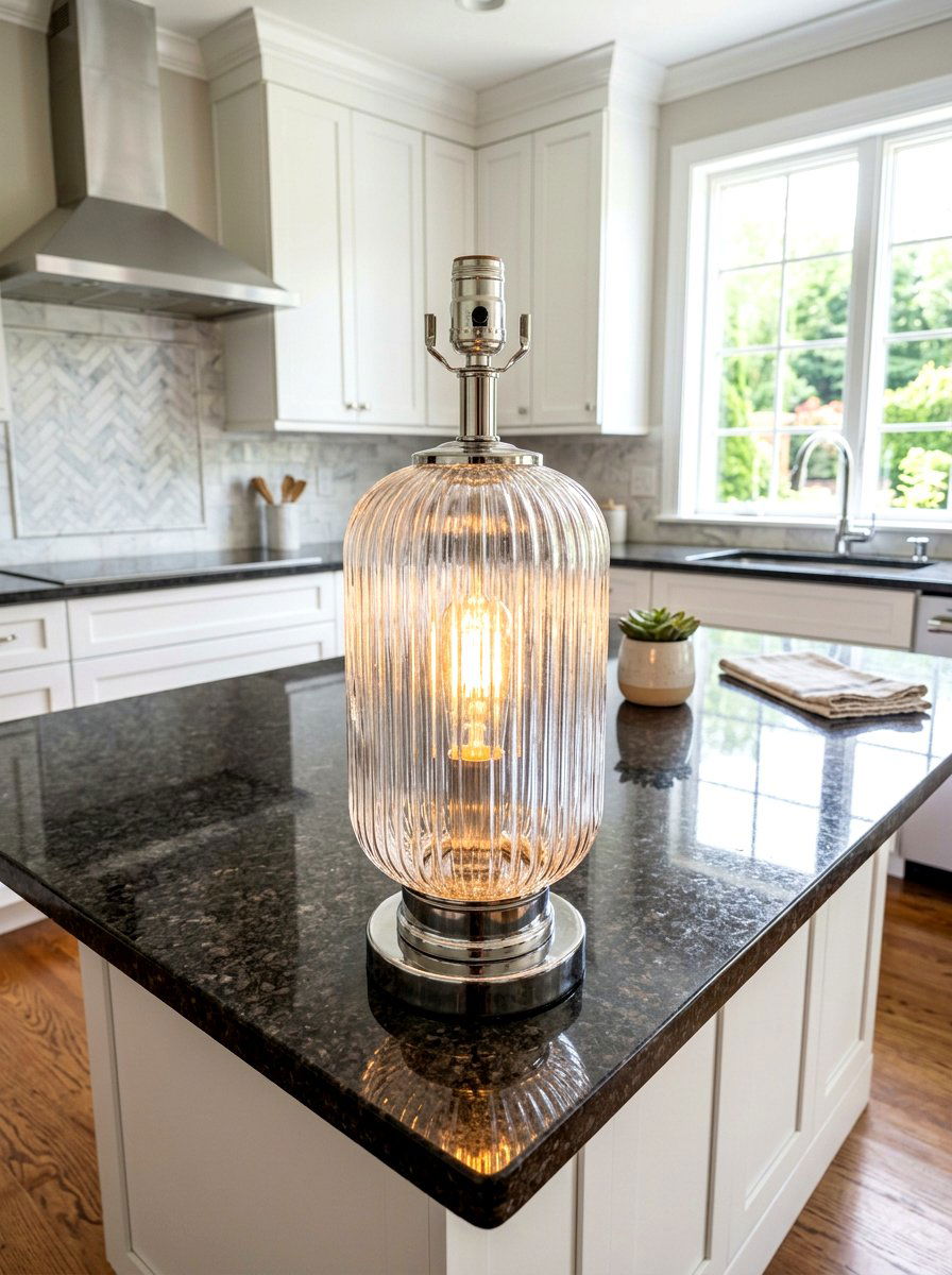 Ribbed Glass Lamp - 30 mini lamp kitchen ideas