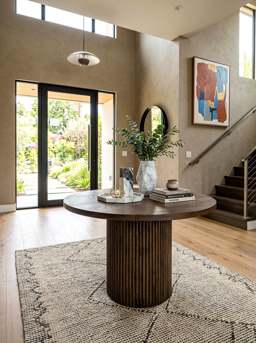 Ribbed Pillar Pedestal Table - 30 pedestal entry table ideas