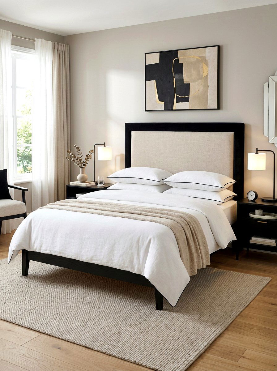 Ribbon Border Headboard - 30 ribbon and bow bedroom ideas