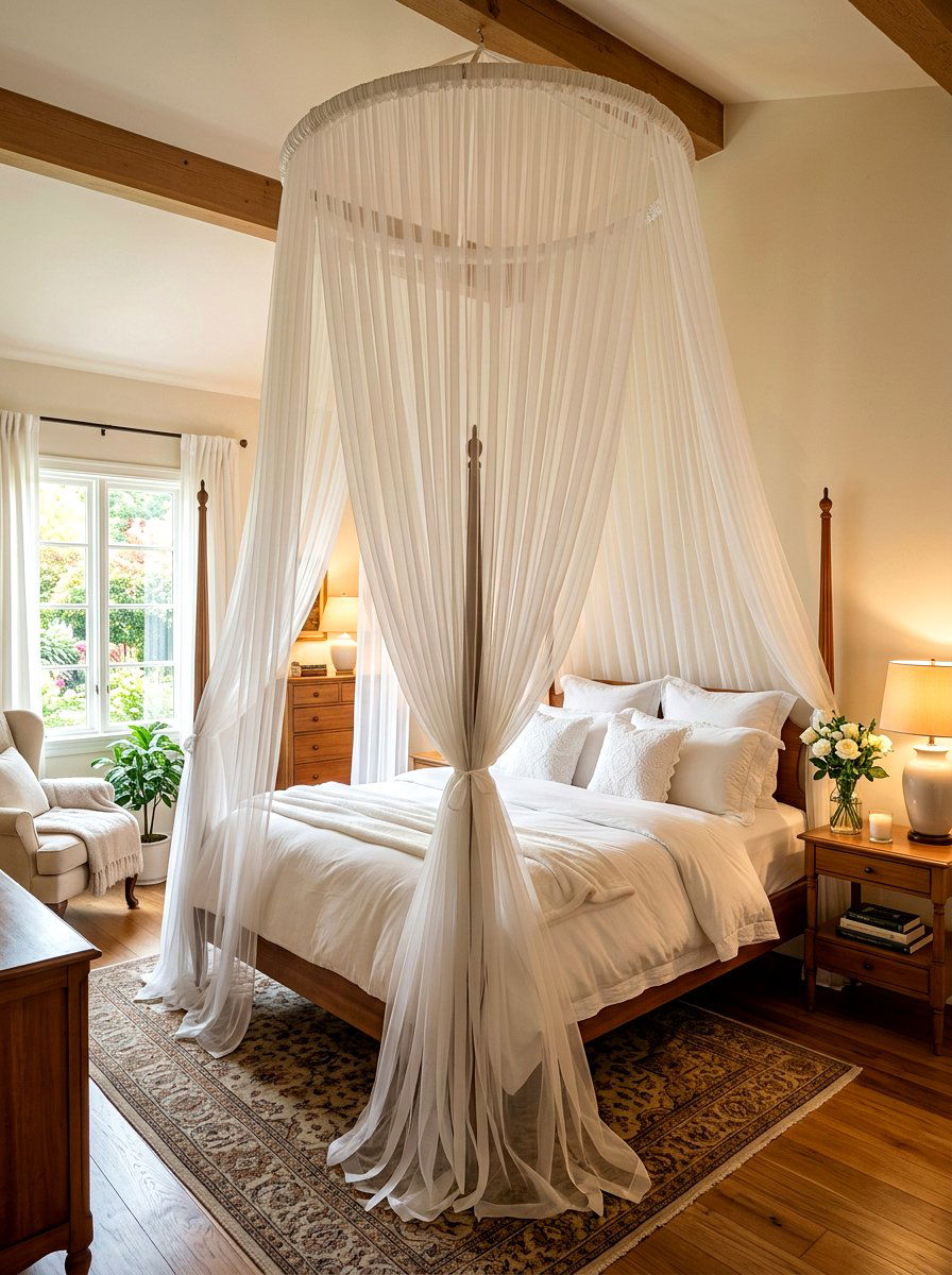 Ribbon canopy for bed - 30 ribbon decor ideas