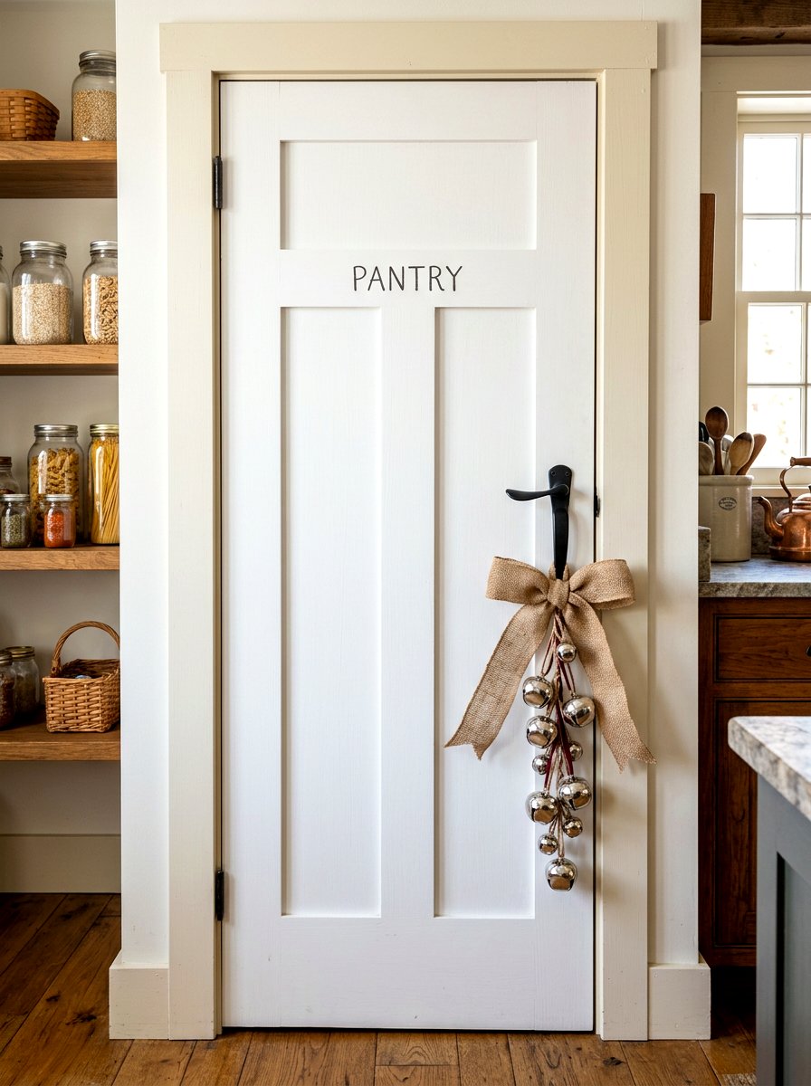 Ribbon door knob bells - 30 ribbon decor ideas