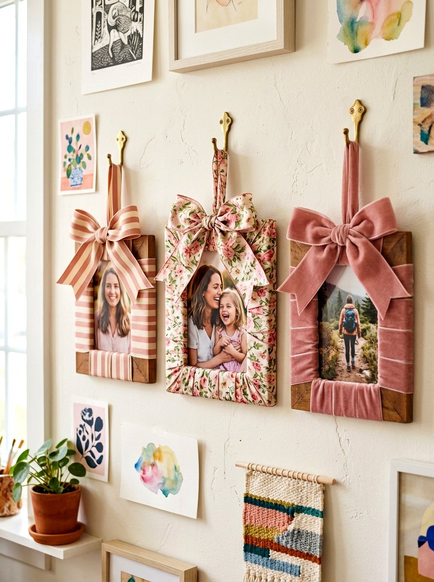 Ribbon frame art - 30 bow nursery decor ideas