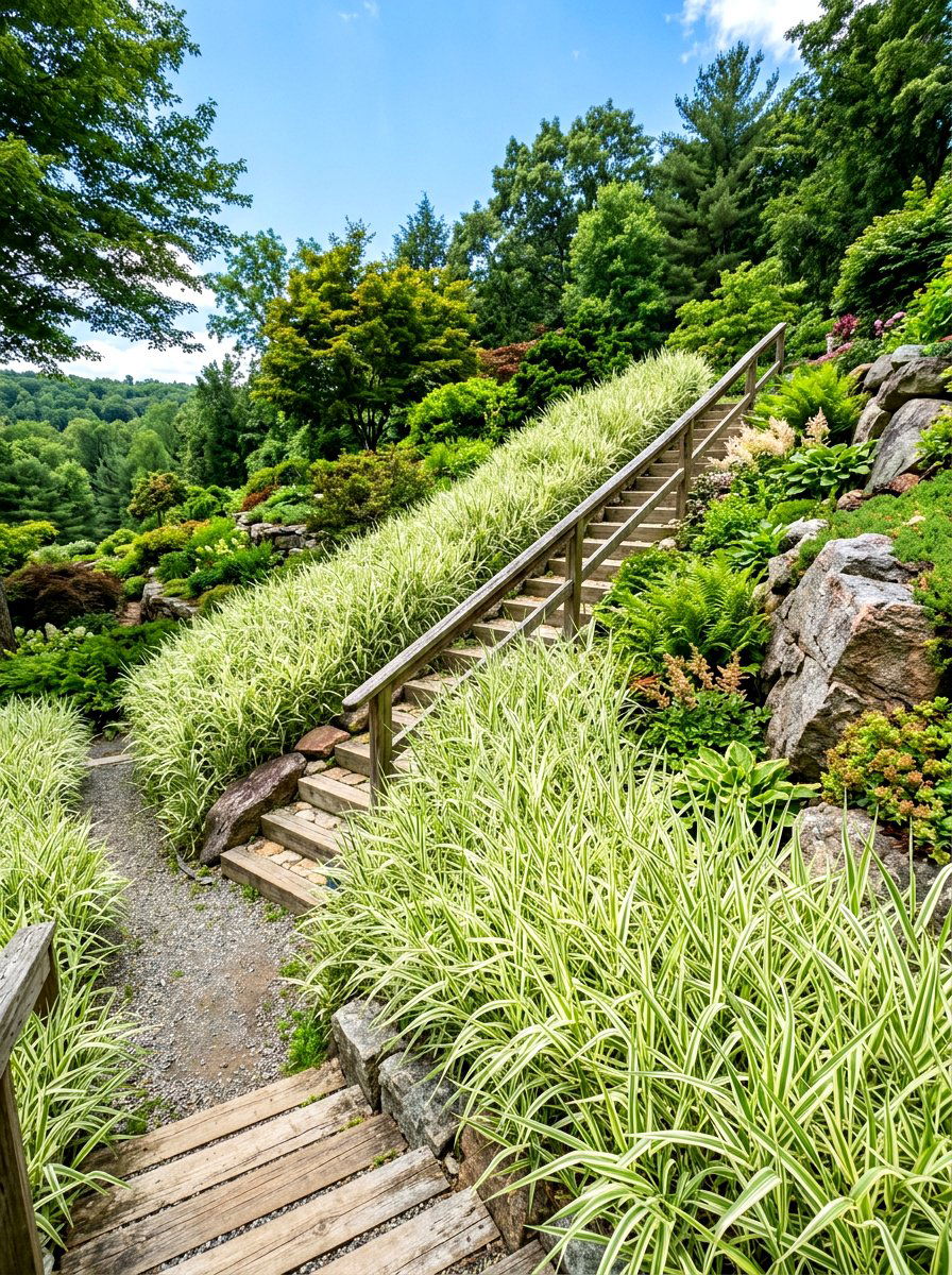 Ribbon grass spreading border - 30 ornamental grass border ideas