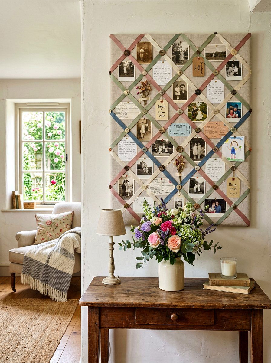Ribbon memory board display - 30 pinboard office aesthetic ideas
