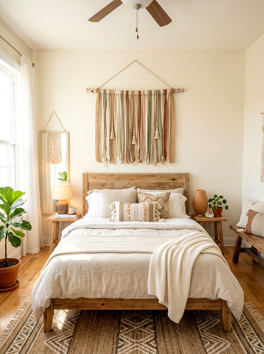 Ribbon wall hanging for bedroom - 30 ribbon decor ideas