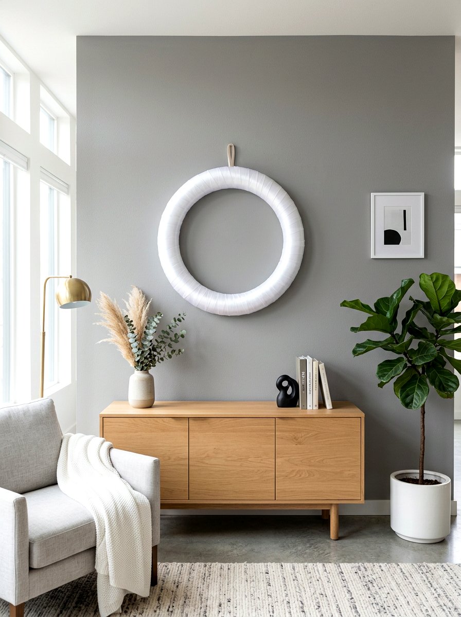Ribbon wrapped wreath form - 30 ribbon decor ideas