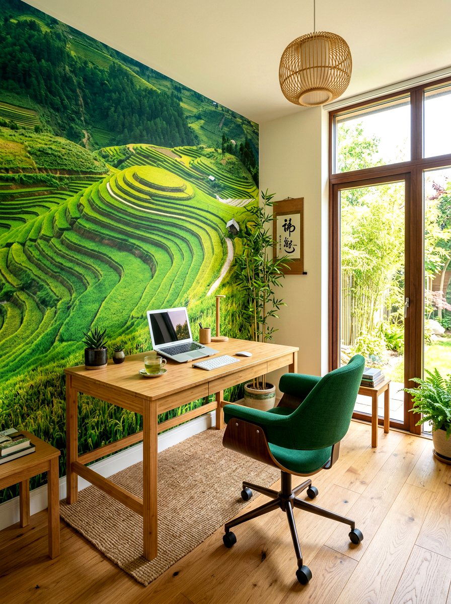 Rice Terrace Wallpaper - 30 landscape mural wall ideas