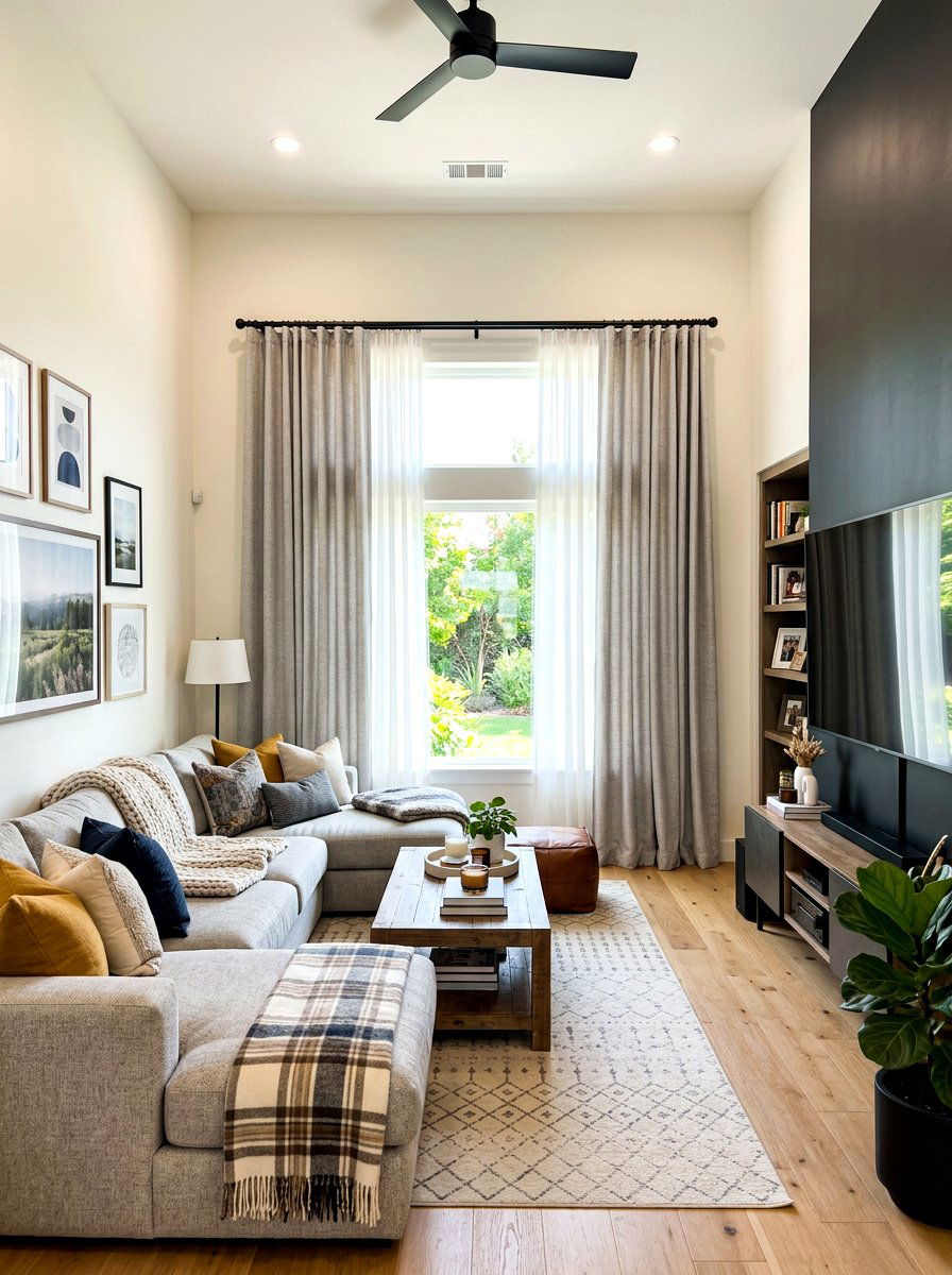 Ring Top Curtains - 30 curtain layering ideas
