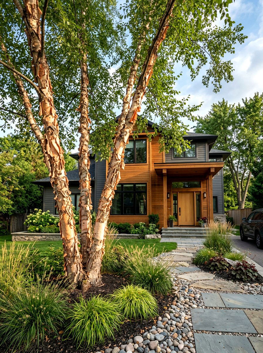 River Birch - 30 front yard tree ideas
