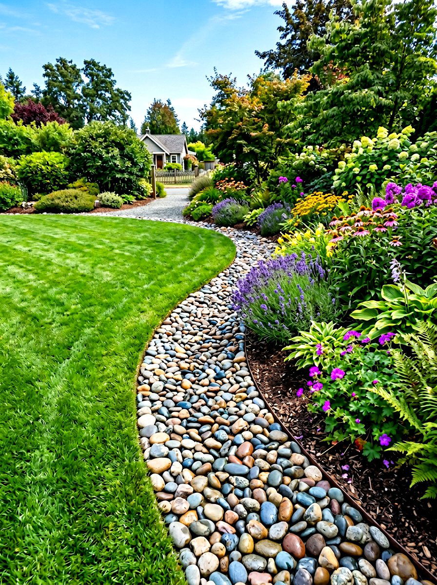 River Rock Border - 30 mow strip ideas