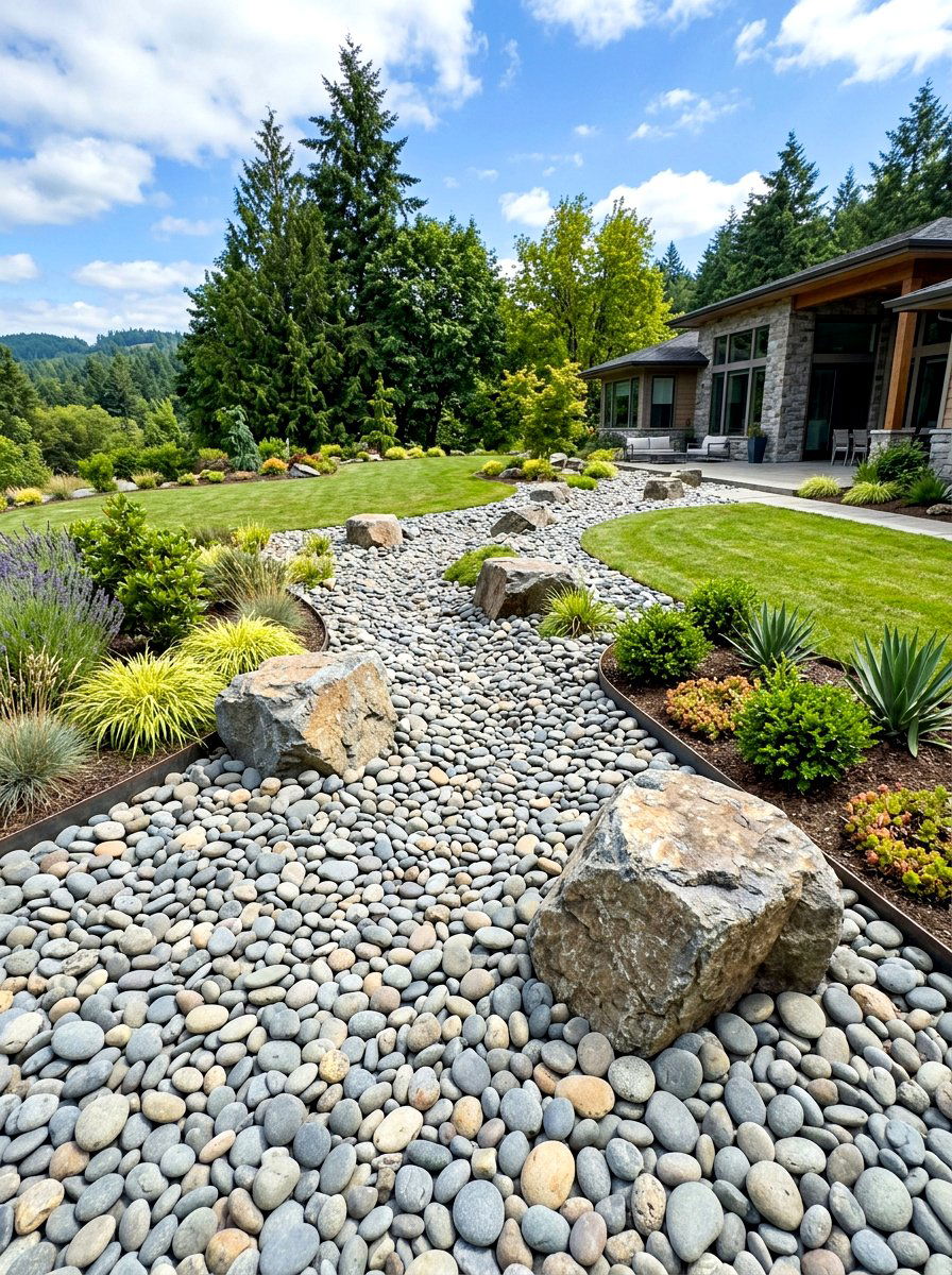 River Rock Landscaping - 30 rock garden ideas