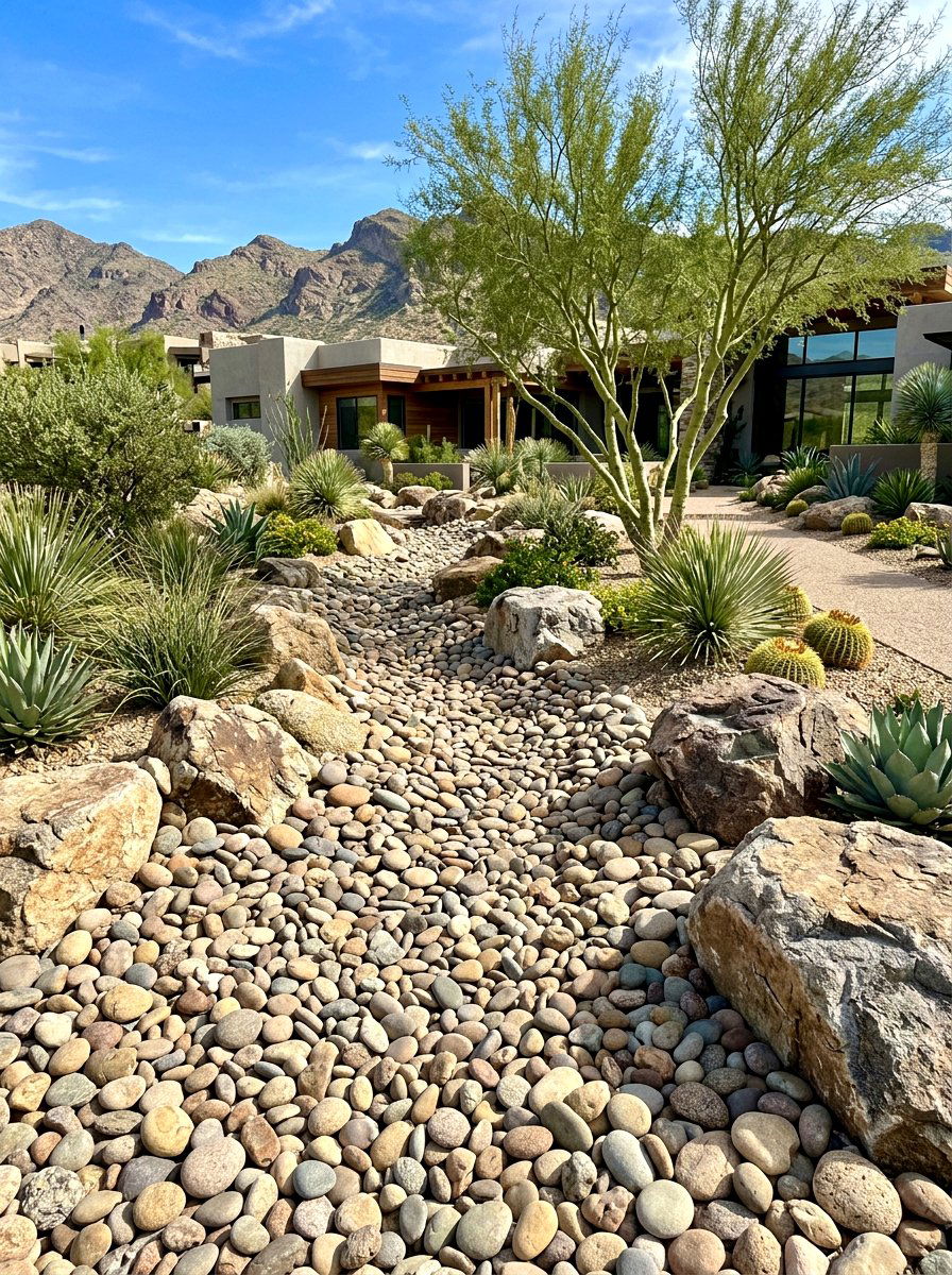 River Rock Landscaping - 30 shaded side yard ideas