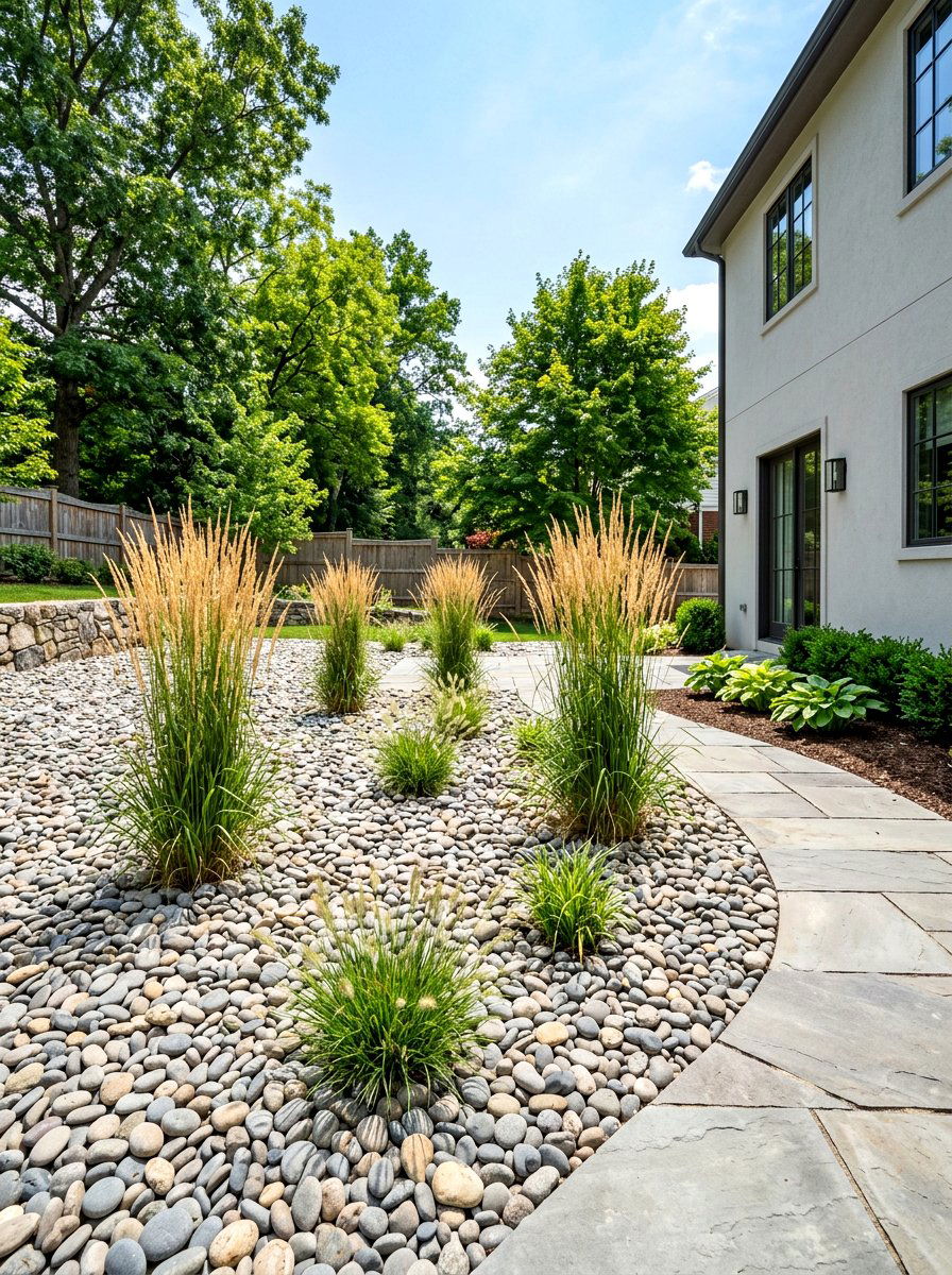 River Rock Landscaping - 30 low maintenance backyard landscaping ideas