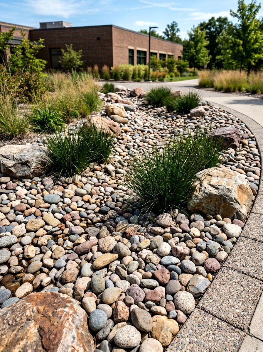 River Rock Rain Garden - 30 rain garden ideas