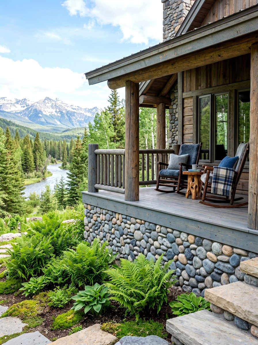 River Rock Skirting - 30 porch skirting ideas