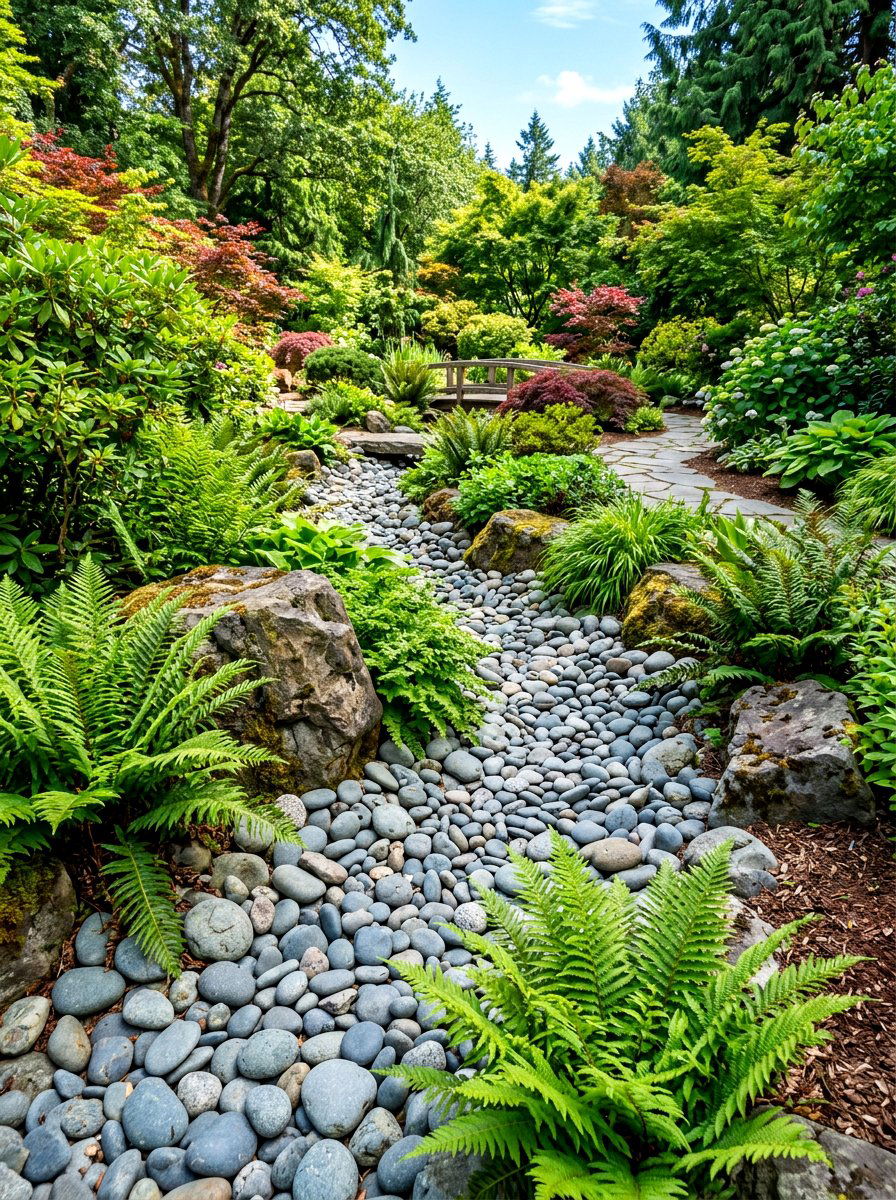 River rock dry creek bed - 30 dry creek bed ideas
