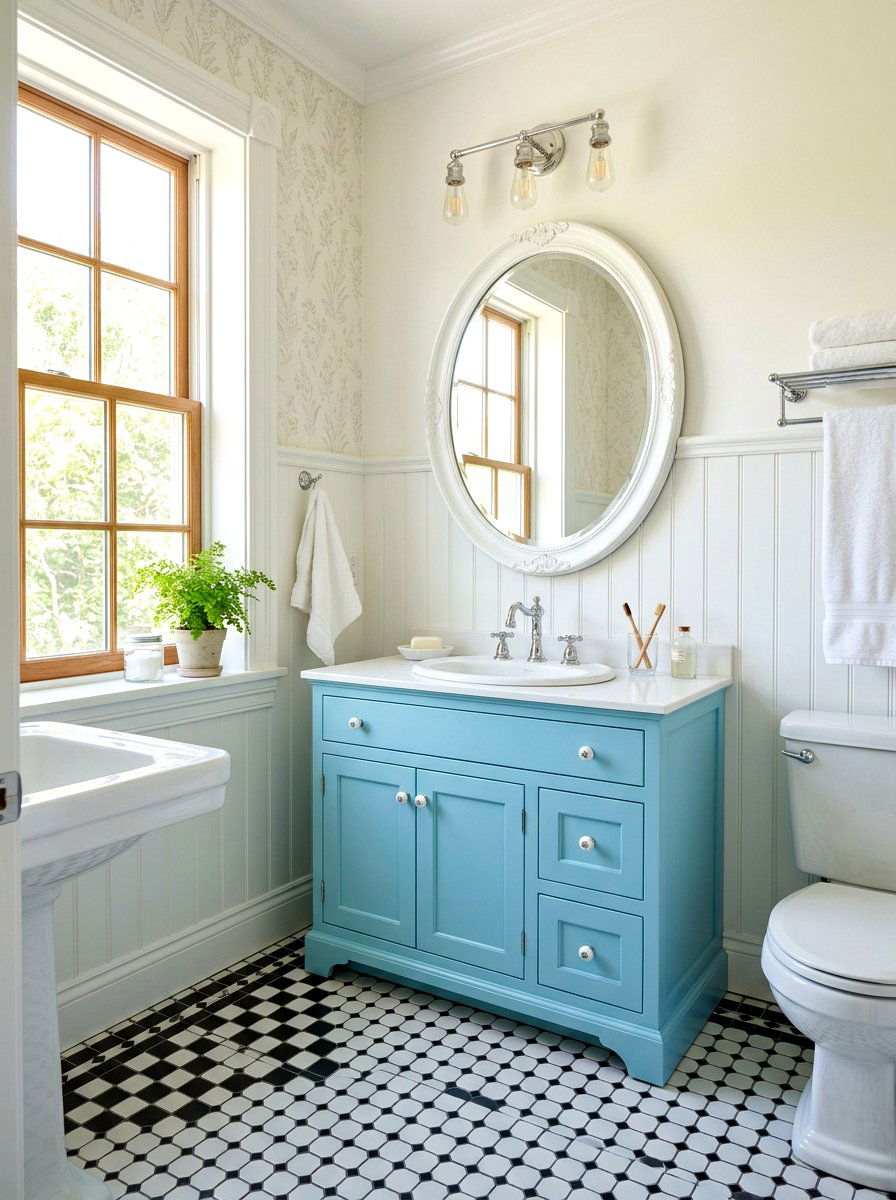 Robin egg blue bathroom vanity - 30 painted bathroom vanity ideas