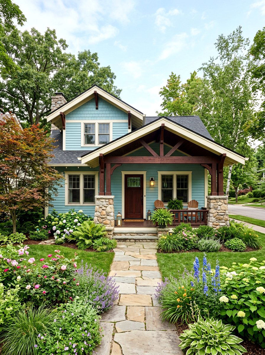 Robin egg blue craftsman - 30 blue house exterior ideas