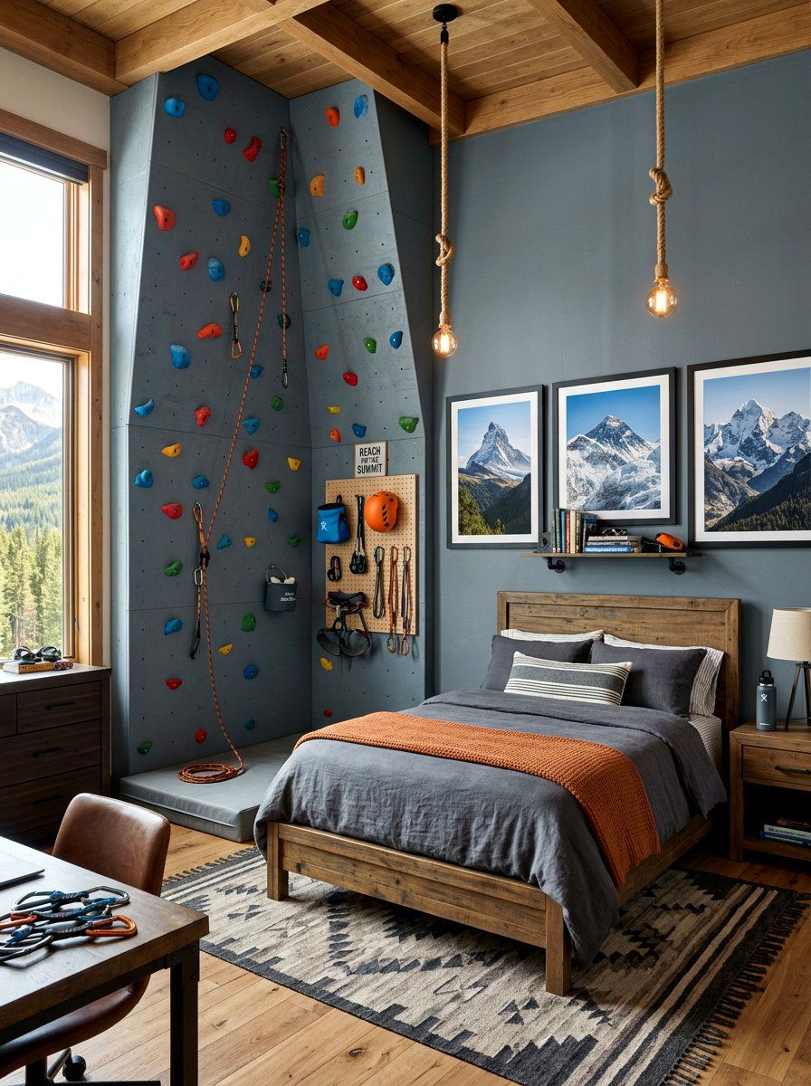 Rock Climbing Bedroom - 30 sports bedroom ideas